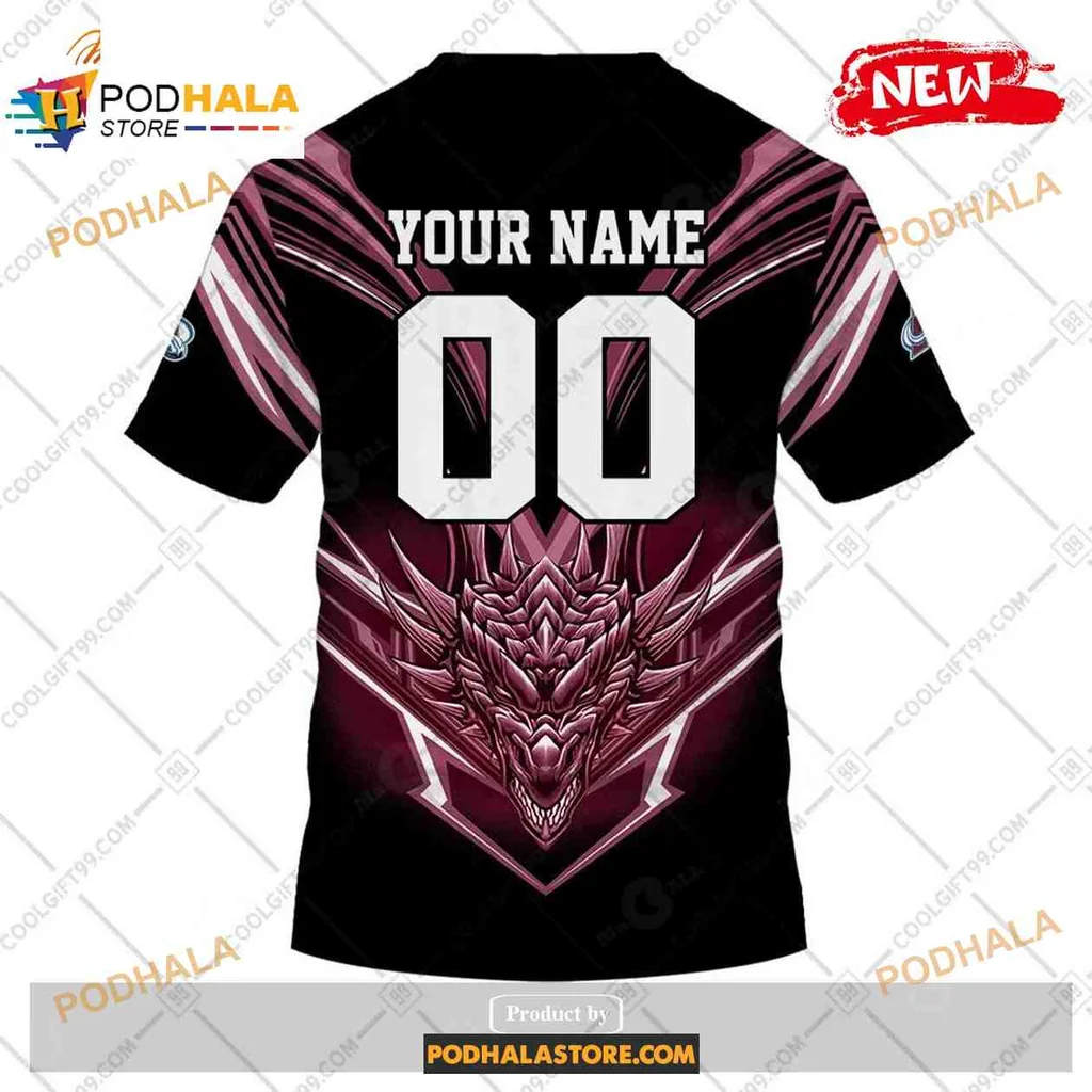 Dynamic Colorado Avalanche Dragon 3D Print Hoodie Featuring Bold Maroon And Blue Design Dynamic Colorado Avalanche Dragon 3D Print Hoodie Featuring Bold Maroon And Blue Design