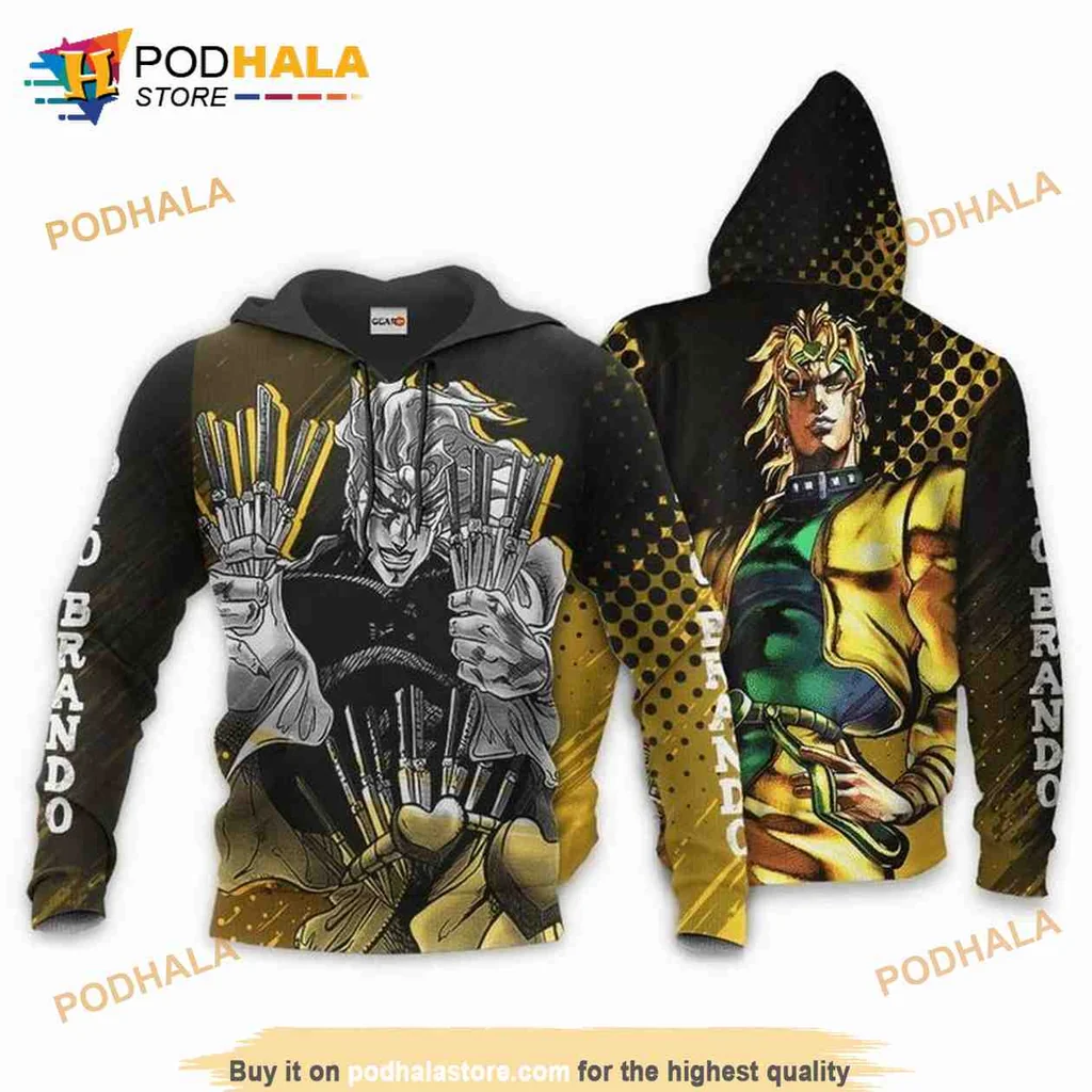 Dynamic Dio Brando 3d Hoodie With Action Packed Design