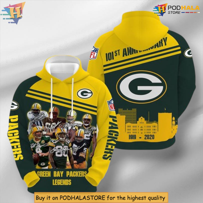 Dynamic Field Theme Green Bay Packers Vintage Hoodie 3D Football Design