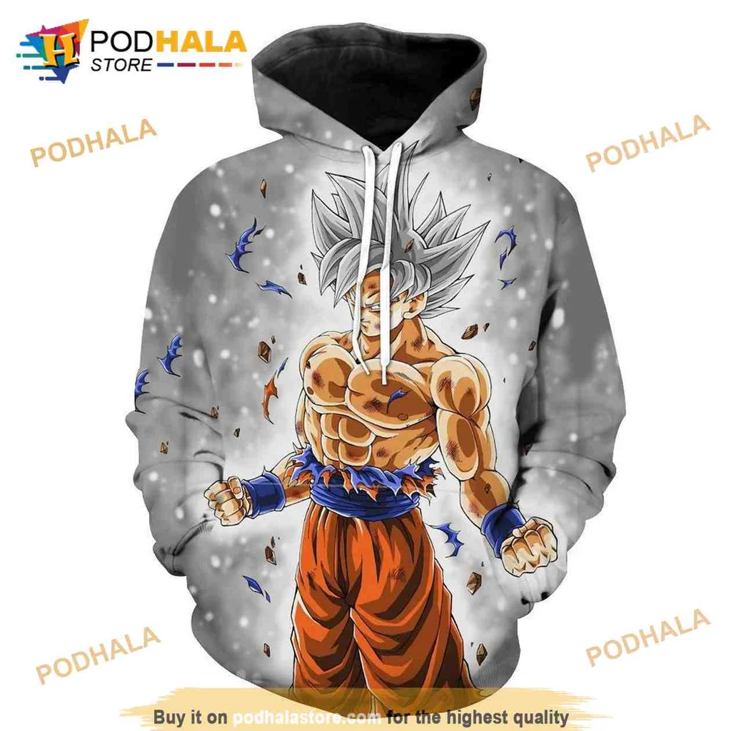 Dynamic Goku Dragon Ball 3d Hoodie Featuring Striking Action Pose