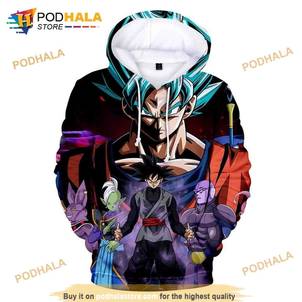 Dynamic Goku Dragon Ball 3d Hoodie Featuring Super Saiyan Blue Design