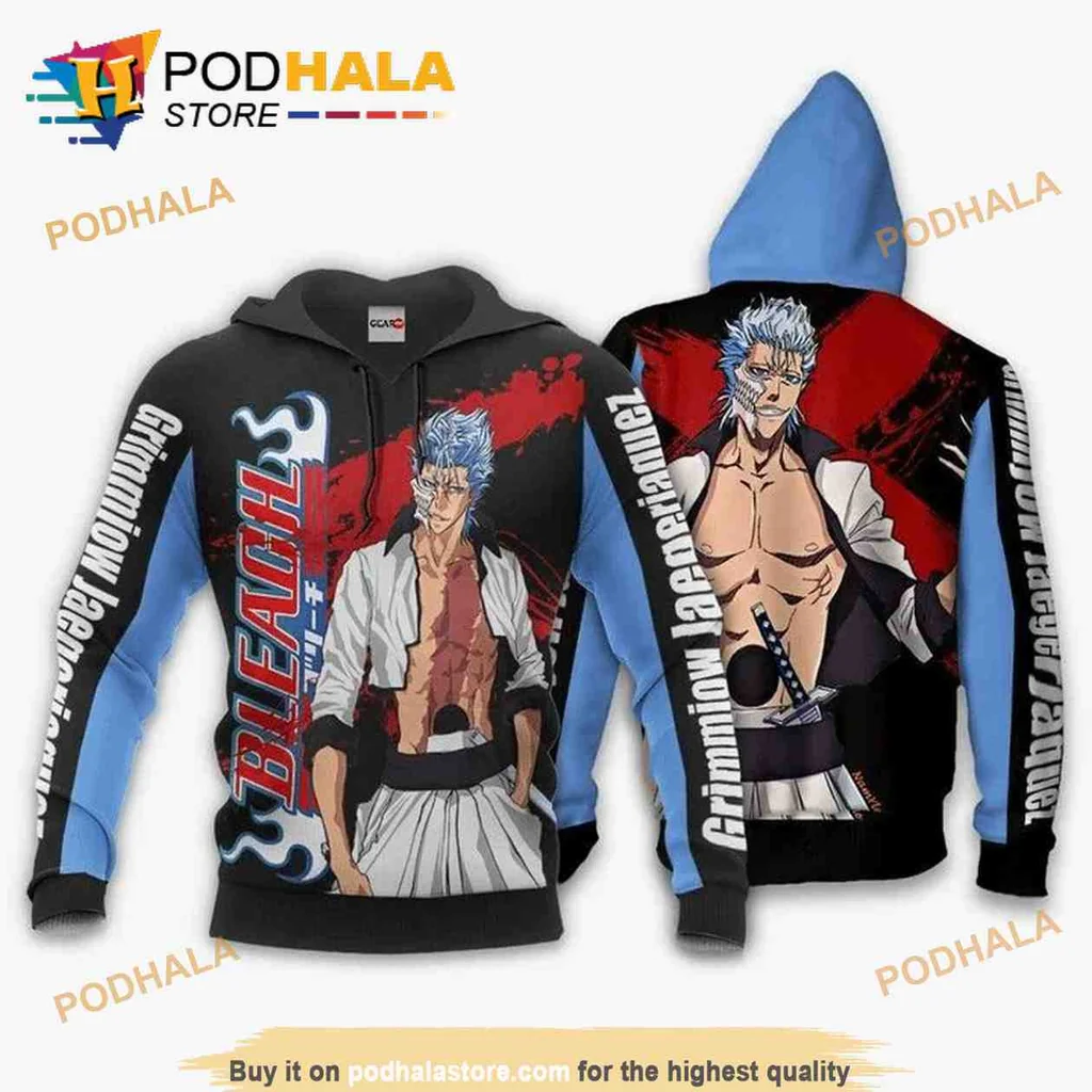 Dynamic Grimmjow Bleach Anime 3d Hoodie With Fierce Graphic Design