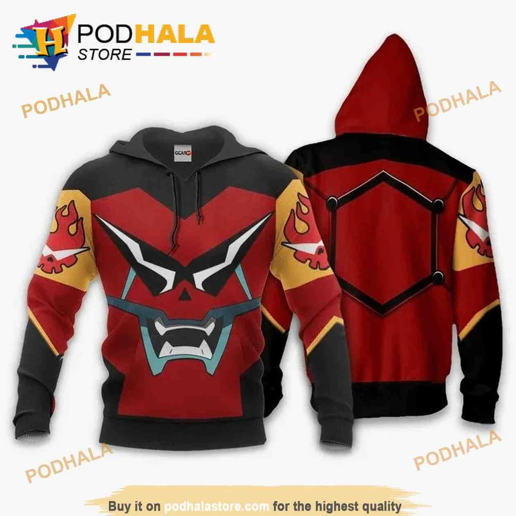 Dynamic Gurren Lagann Robot Face 3d Hoodie, Anime Inspired Design