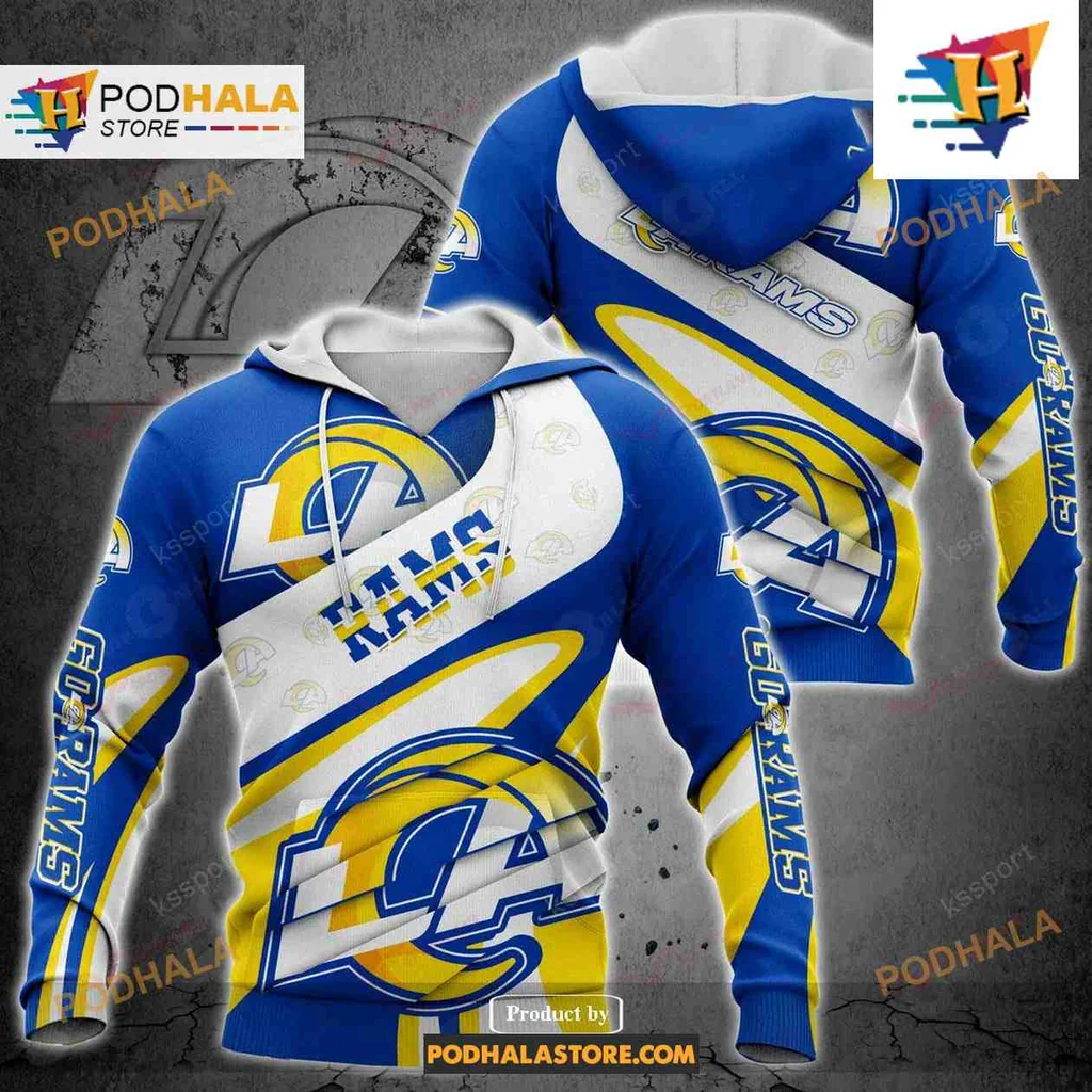 Dynamic Los Angeles Rams 3d Hoodie Featuring Bold La Design For Nfl Fans