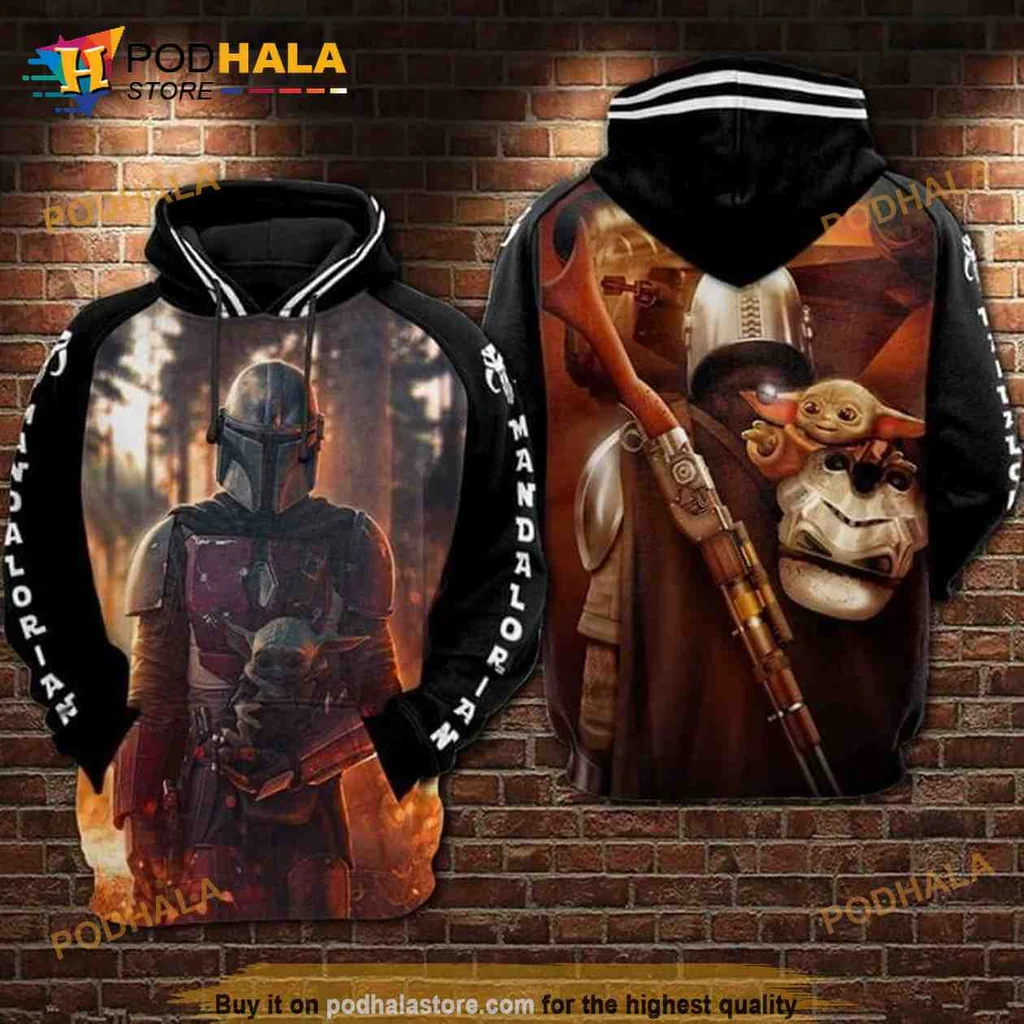 Dynamic Mandalorian Baby Yoda 3d Hoodie Featuring Adventure Design