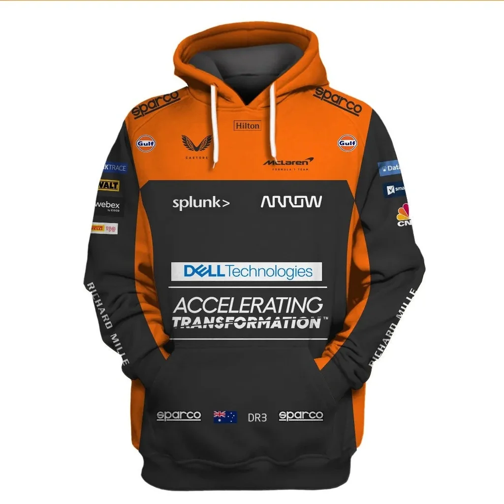 Dynamic Mclaren Racing 3d Hoodie Featuring Accelerating Transformation Design