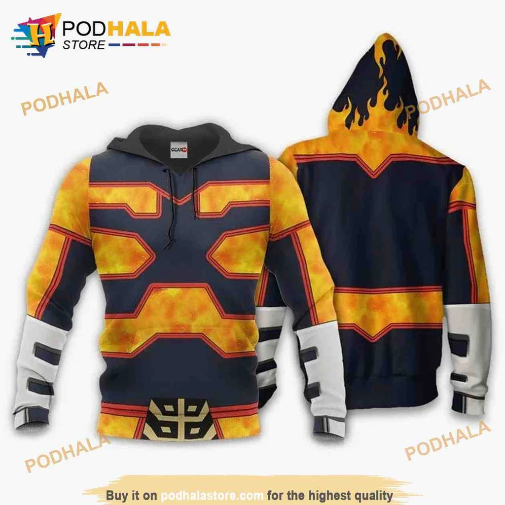 Dynamic My Hero Academia 3d Hoodie With Vibrant Character Armor Design