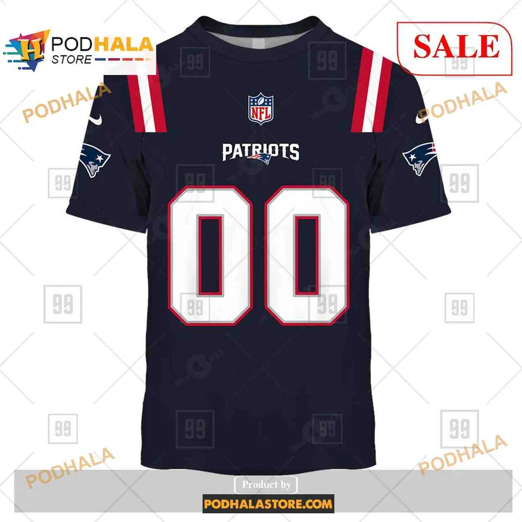Dynamic New England Patriots All Over Print Hoodie With Bold Logo And Custom Number Dynamic New England Patriots All Over Print Hoodie With Bold Logo And Custom Number
