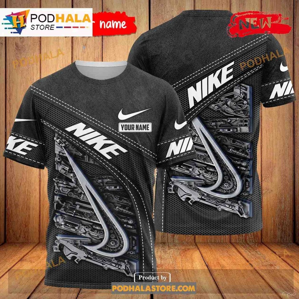 Dynamic Nike Sneaker Pattern All Over Print Hoodie With Black And Gray Design Dynamic Nike Sneaker Pattern All Over Print Hoodie With Black And Gray Design