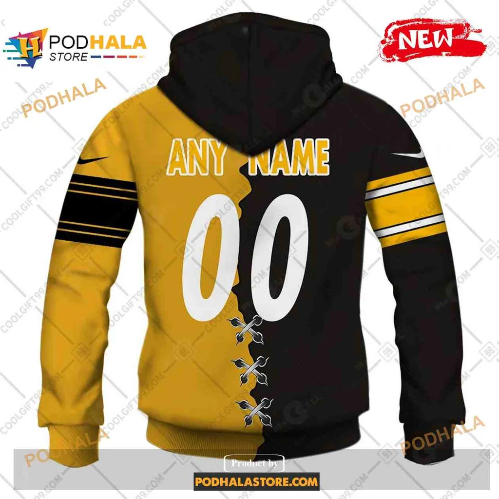Dynamic Pittsburgh Steelers AOP Hoodie With Black And Gold Design Dynamic Pittsburgh Steelers AOP Hoodie With Black And Gold Design