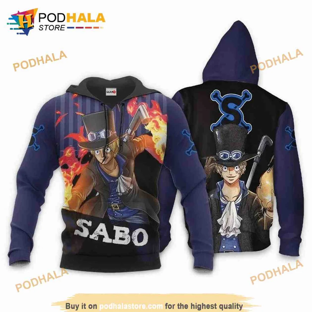 Dynamic Sabo One Piece 3d Hoodie With Vibrant Anime Design
