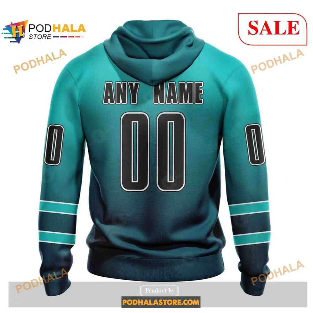 Dynamic San Jose Sharks All Over Print Hoodie With Gradient Shark Fin Design Dynamic San Jose Sharks All Over Print Hoodie With Gradient Shark Fin Design