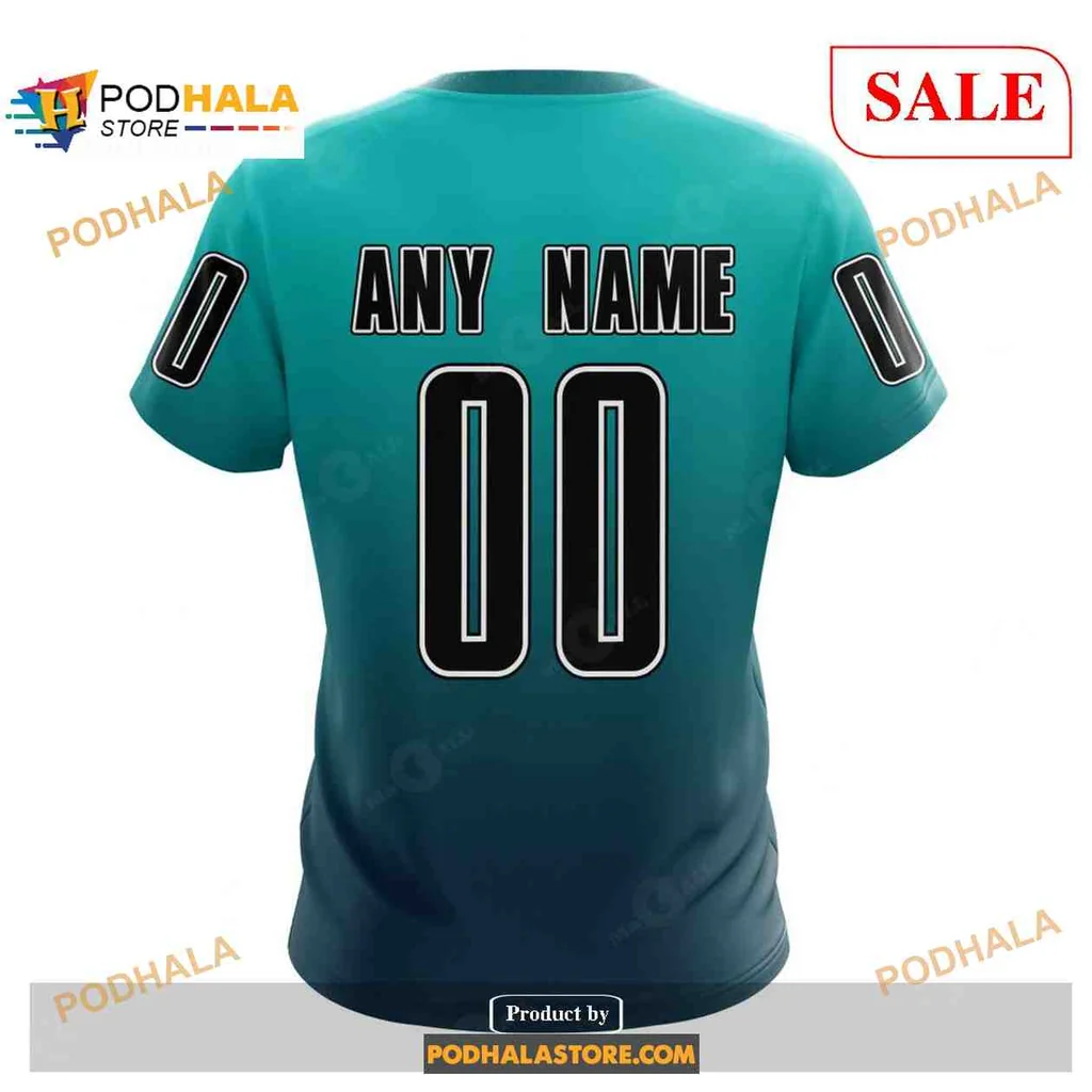 Dynamic San Jose Sharks 3D Print Hoodie With Gradient Shark Fin Design Dynamic San Jose Sharks 3D Print Hoodie With Gradient Shark Fin Design