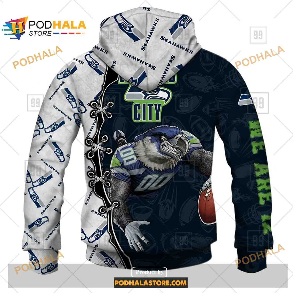 Dynamic Seahawks Football Player AOP Hoodie Featuring Bold Team Colors Dynamic Seahawks Football Player AOP Hoodie Featuring Bold Team Colors
