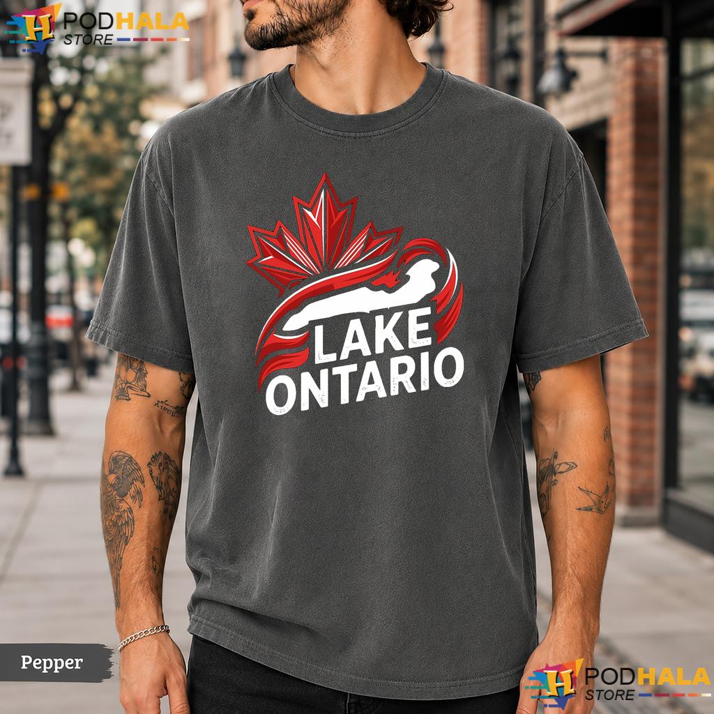 Dynamic Swimmer Lake Ontario Comfort Colors T-Shirt Maple Leaf Graphic