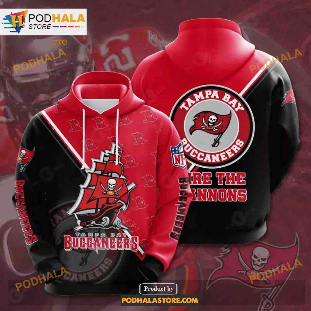 Dynamic Tampa Bay Buccaneers 3d Hoodie With Bold Pirate Ship Design