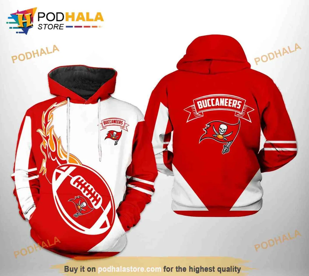 Dynamic Tampa Bay Buccaneers 3d Hoodie With Bold Team Graphics