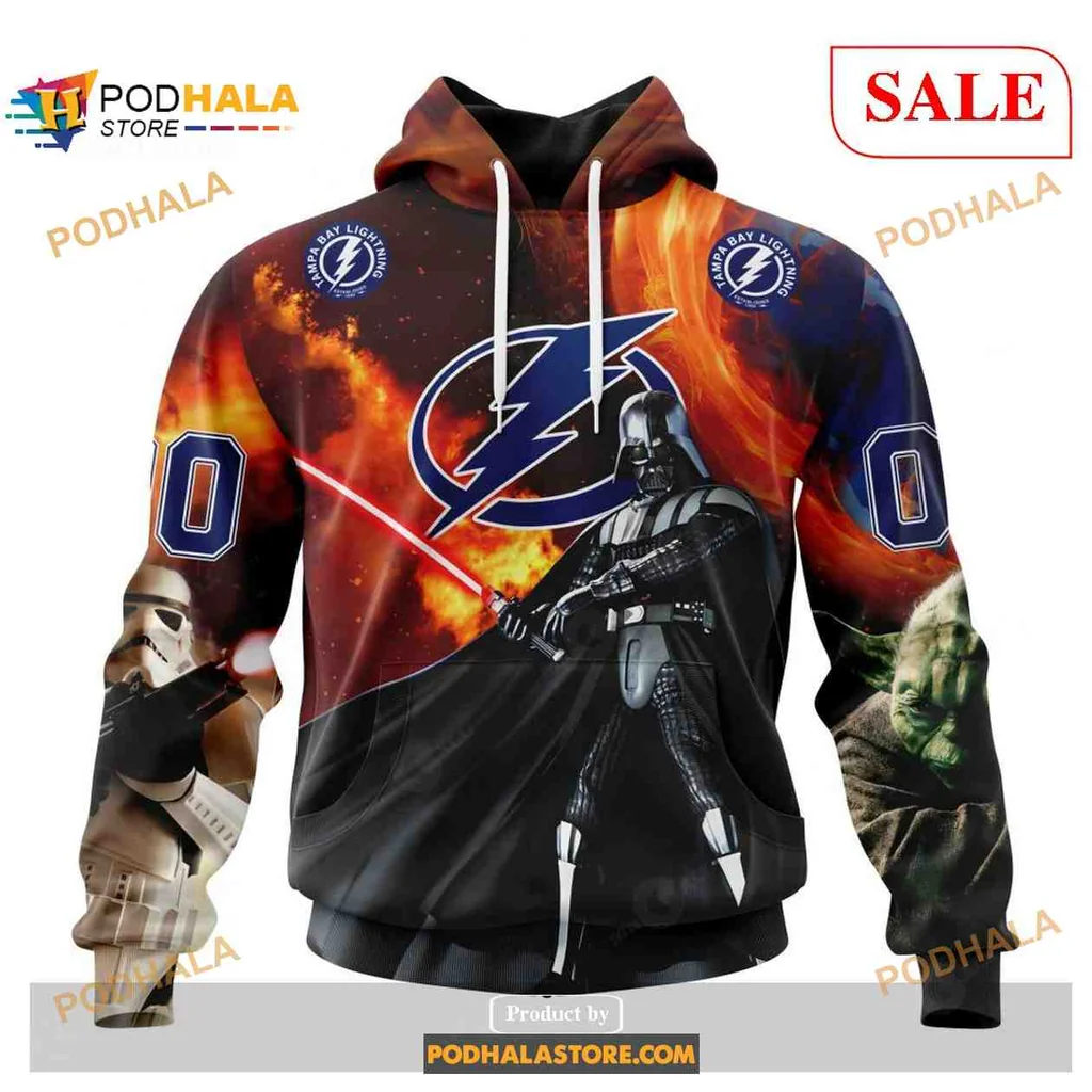 Dynamic Tampa Bay Lightning Star Wars Hoodie Featuring Darth Vader And Stormtroopers