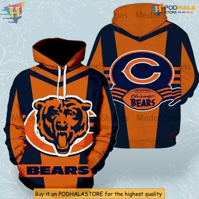 Dynamic Team All Over Print Chicago Bears Christmas Hoodie Winter Edition