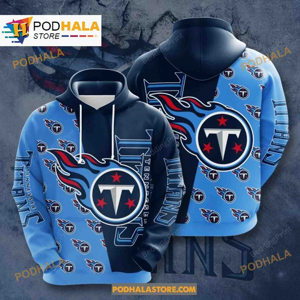 Dynamic Tennessee Titans 3d Hoodie With Bold Logo And Flame Motif