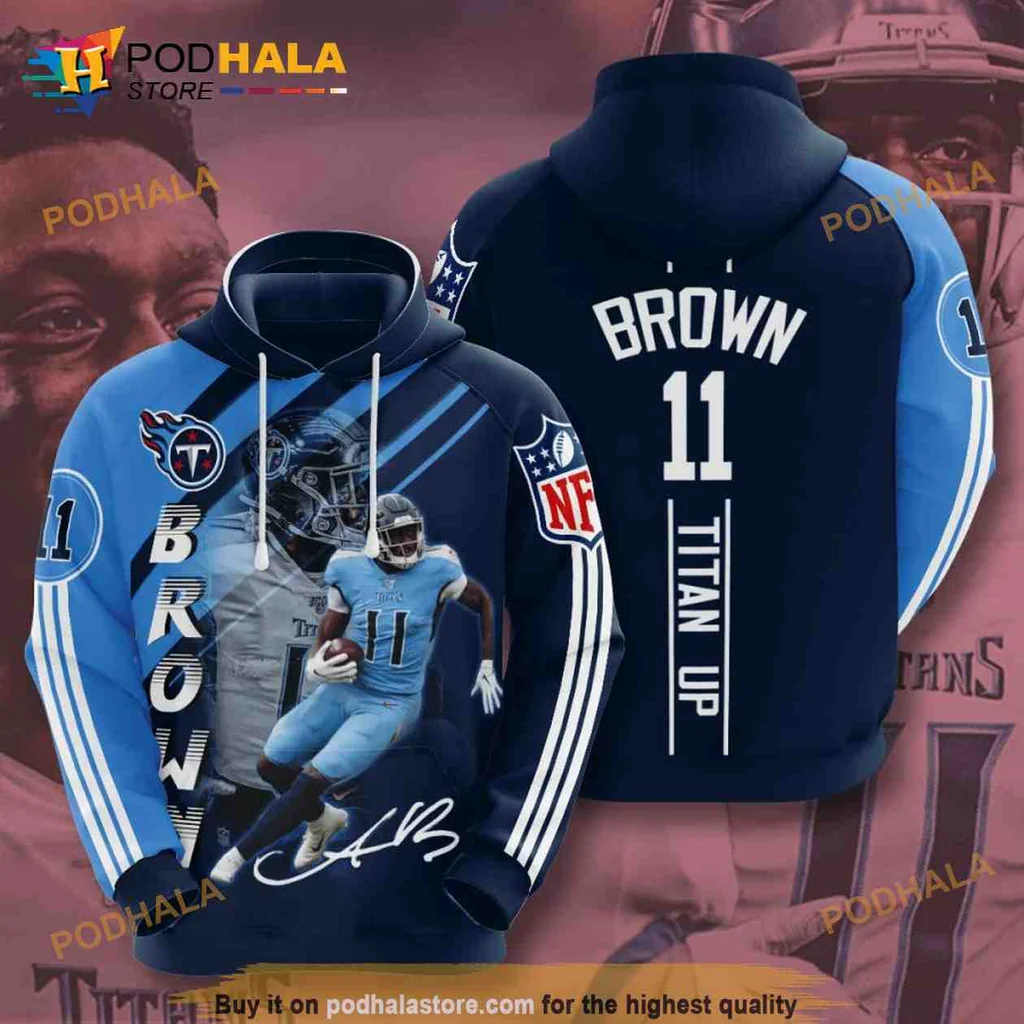 Dynamic Tennessee Titans Antonio Brown 3d Hoodie With Player Graphic