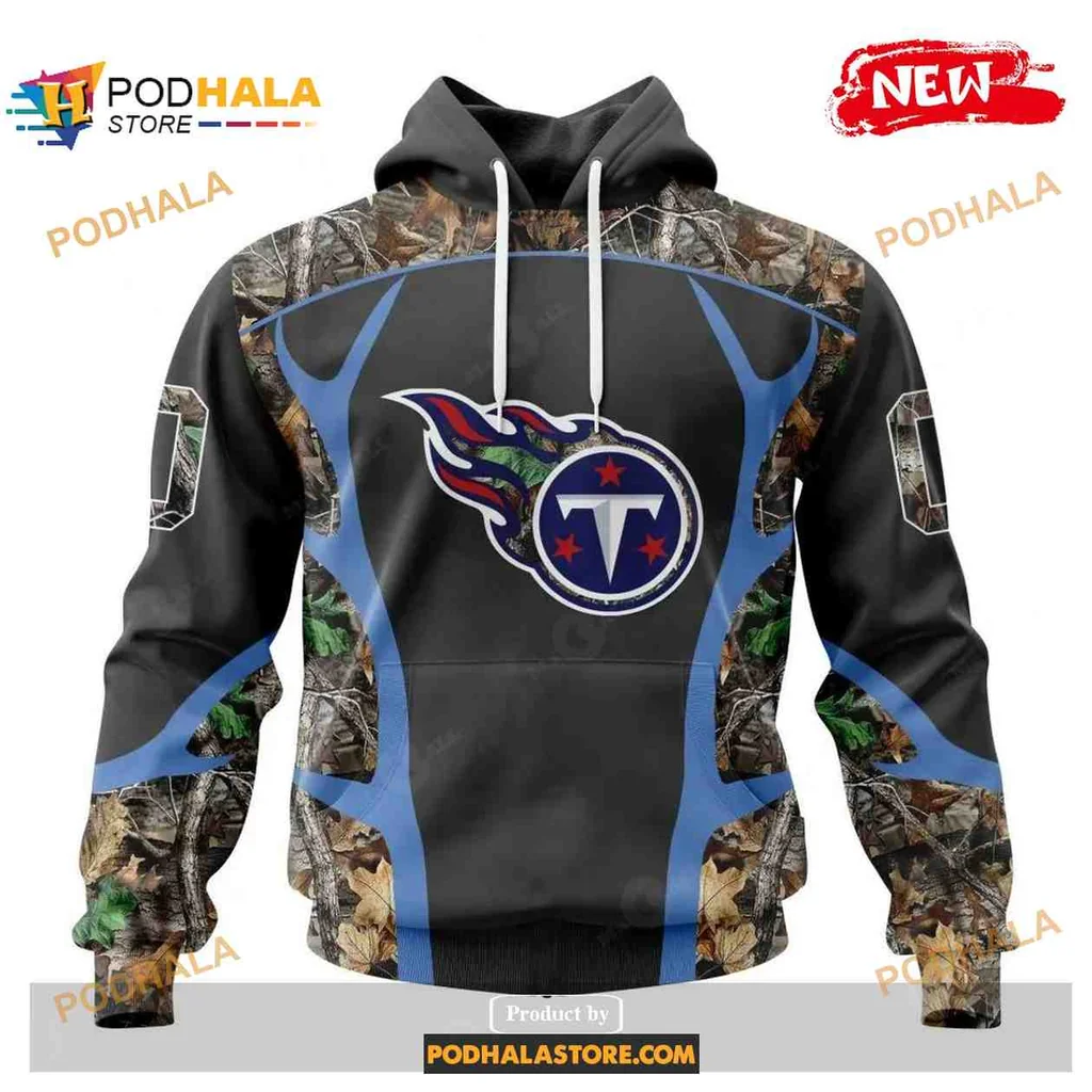 Dynamic Tennessee Titans Hunting 3d Hoodie With Camo And Blue Accents