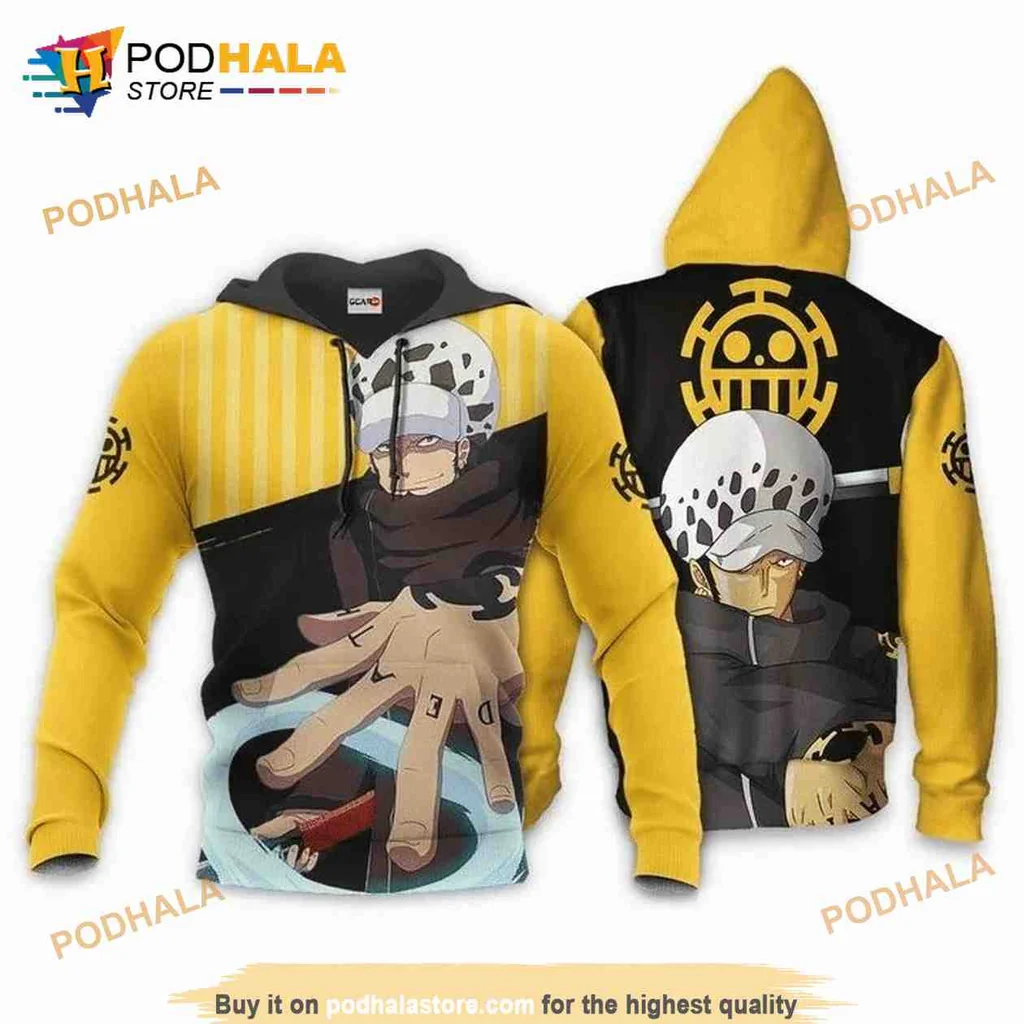 Dynamic Trafalgar D Water Law 3d Hoodie With Bold Anime Design