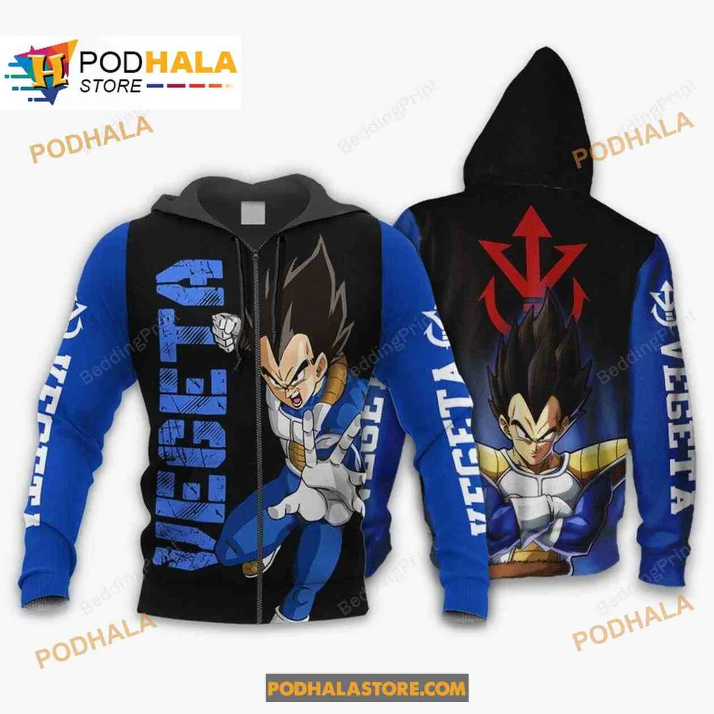 Dynamic Vegeta Dragon Ball 3d Hoodie With Bold Action Graphic