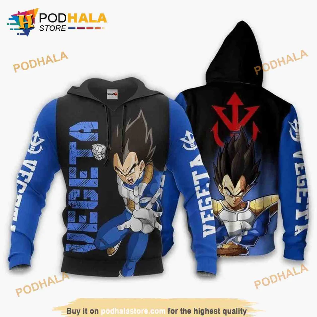 Dynamic Vegeta Dragon Ball 3d Hoodie With Intense Action Graphic