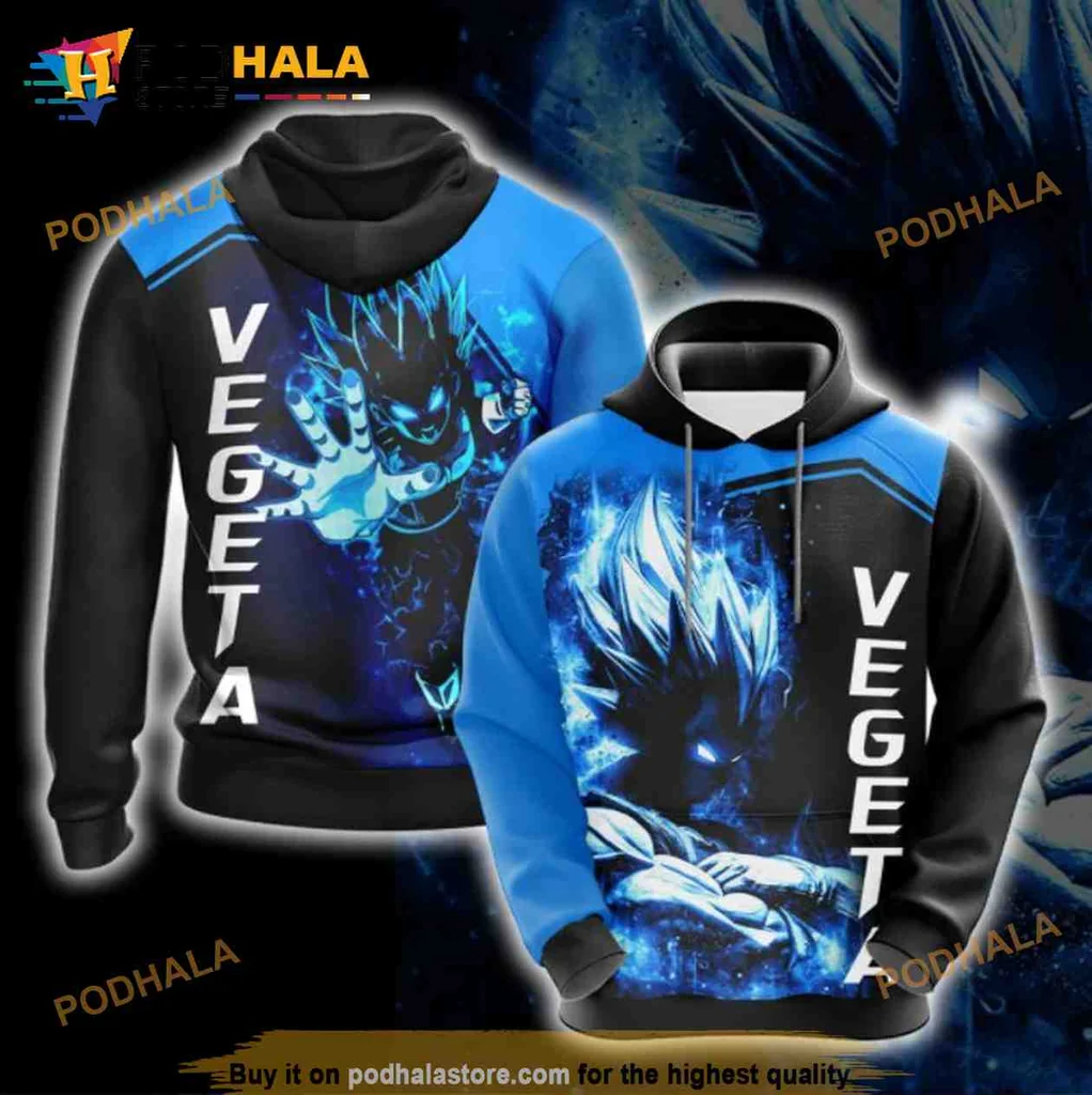 Dynamic Vegeta Dragon Ball Z 3d Hoodie Featuring Iconic Character Design