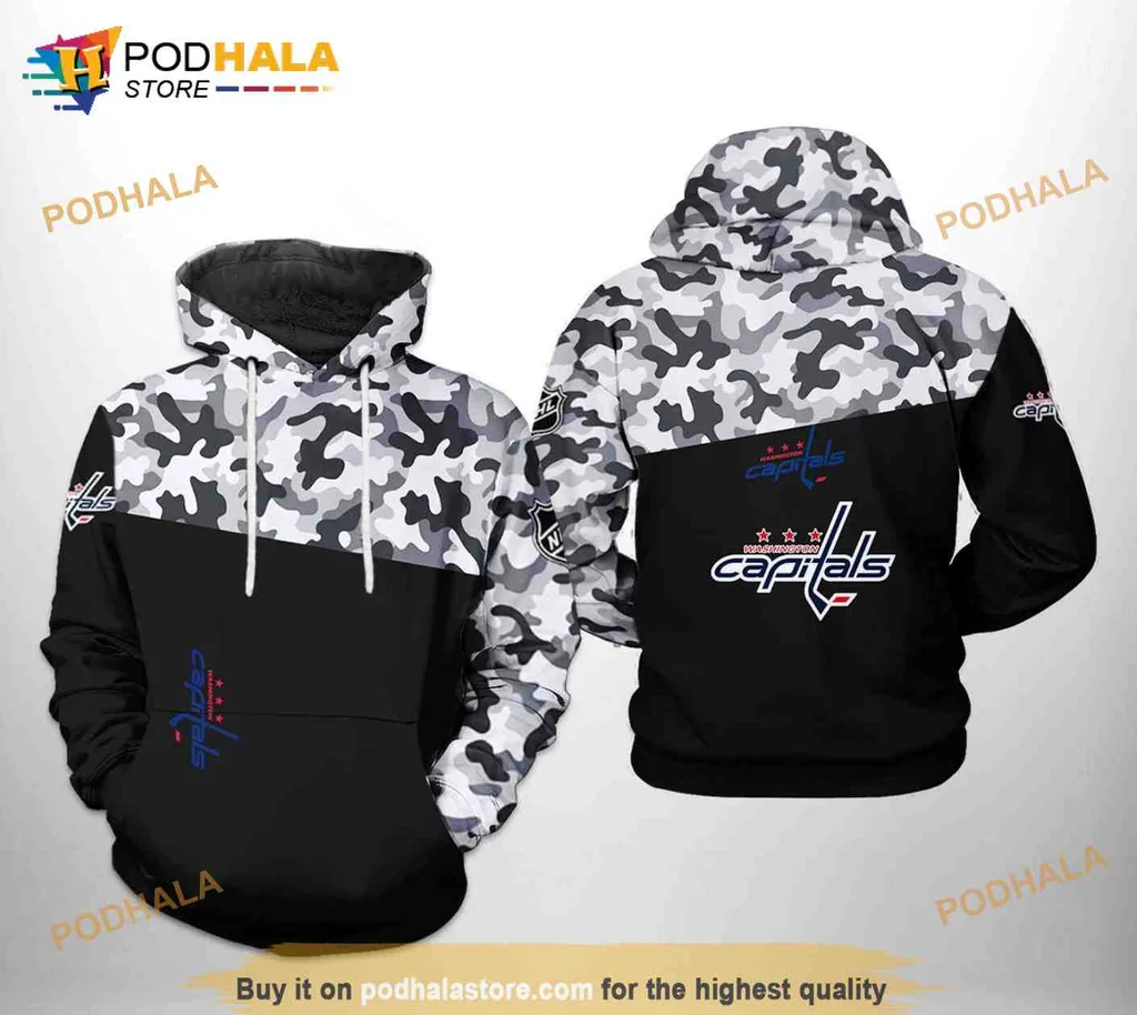Dynamic Washington Capitals Camo 3d Hoodie With Stars And Team Pride