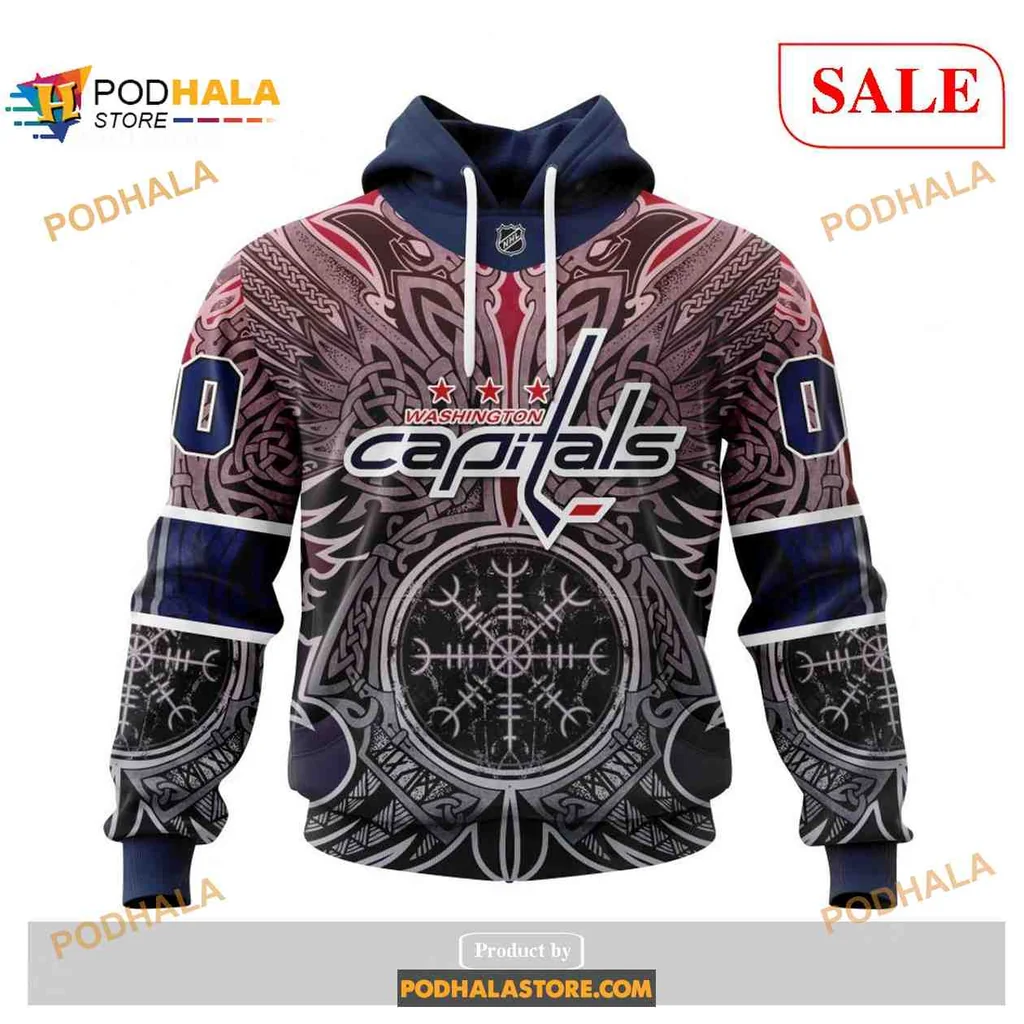 Dynamic Washington Capitals Viking Symbols Hoodie 3d Design