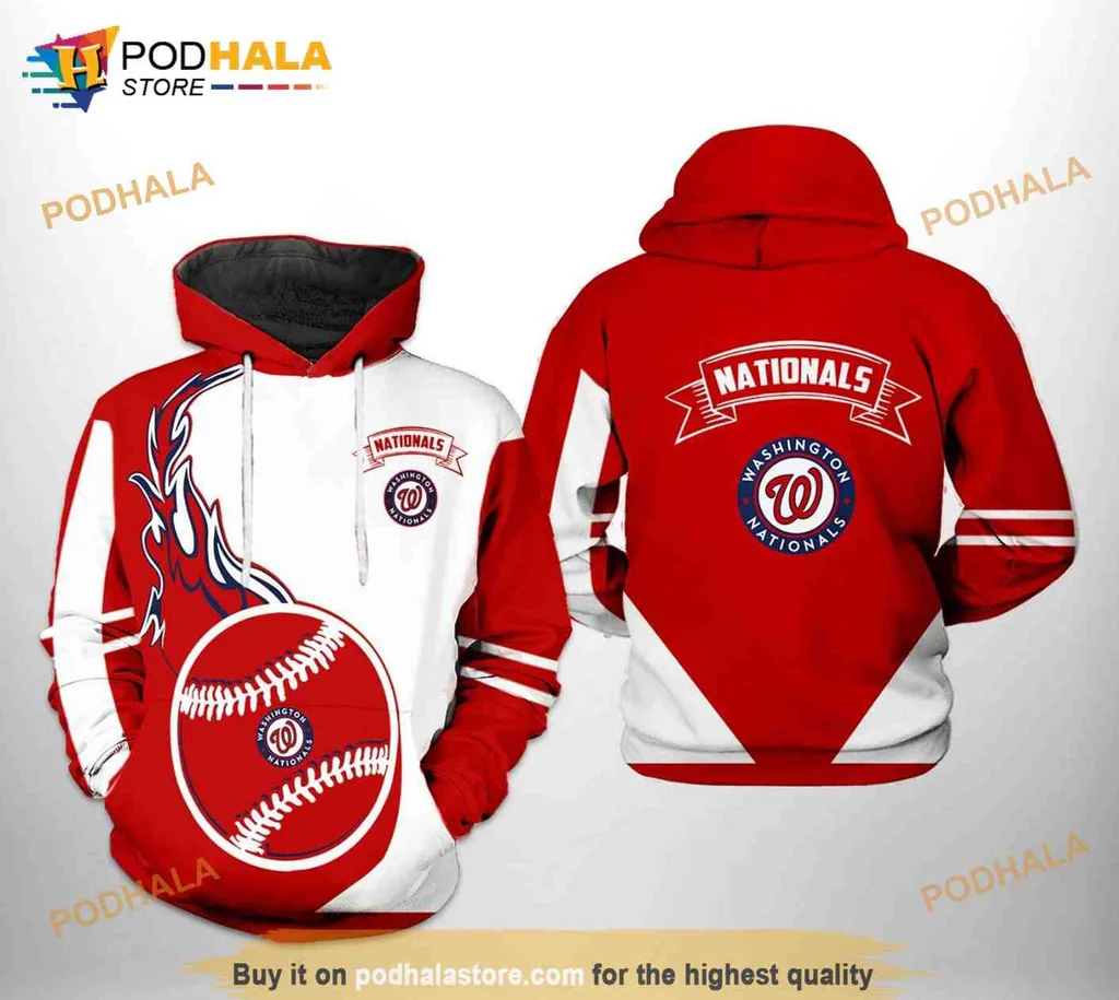 Dynamic Washington Nationals Baseball Fan 3d Hoodie With Bold Flames Design