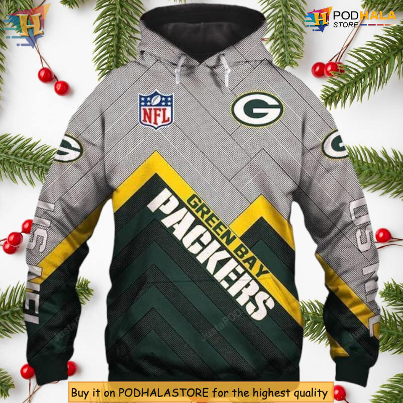 Dynamic Zip Graphic Green Bay Packers Hoodie 3D Pullover Style
