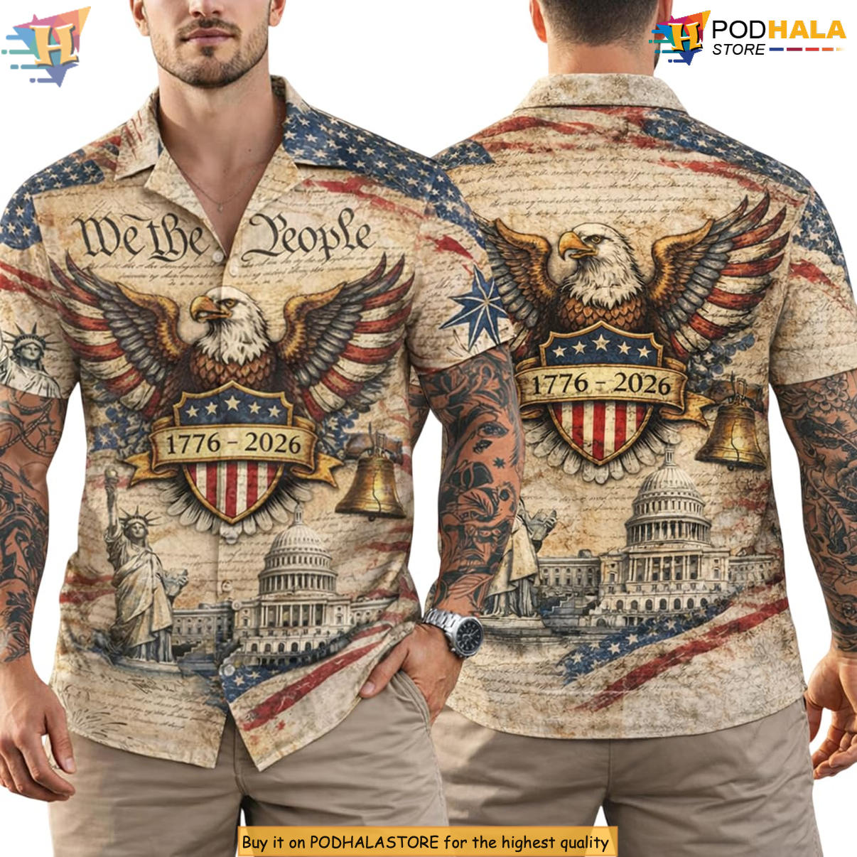 Eagle Flag Patriotic America Hawaiian Shirt 2026 250th Anniversary Apparel