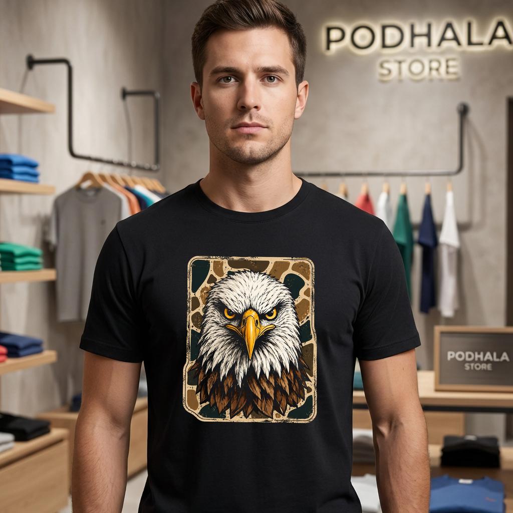Eagles Camo Football T-Shirt Game Day School Mascot Team Spirit Graphic