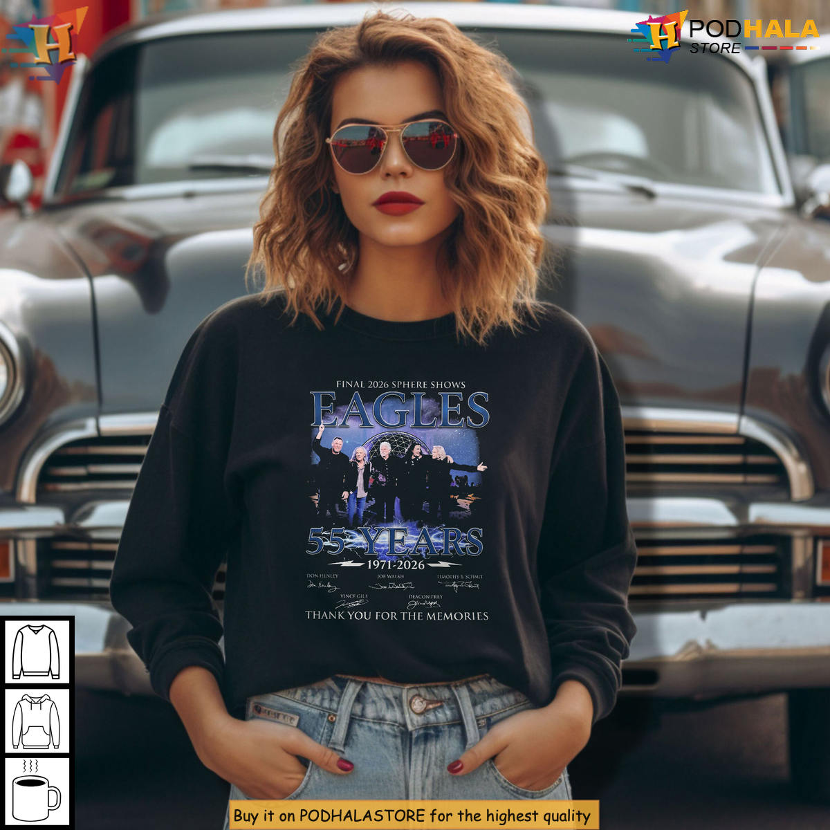 Eagles Rock Band 55 Years 2026 Sphere Shows Concert T-Shirt Gift For Music Fans