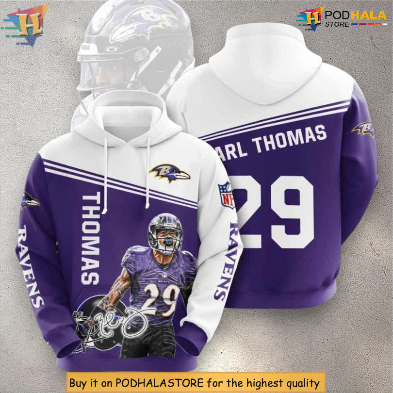 Earl Thomas Inspired Baltimore Ravens 3D Hoodie All Over Print Zip Up Earl Thomas Inspired Baltimore Ravens 3D Hoodie All Over Print Zip Up
