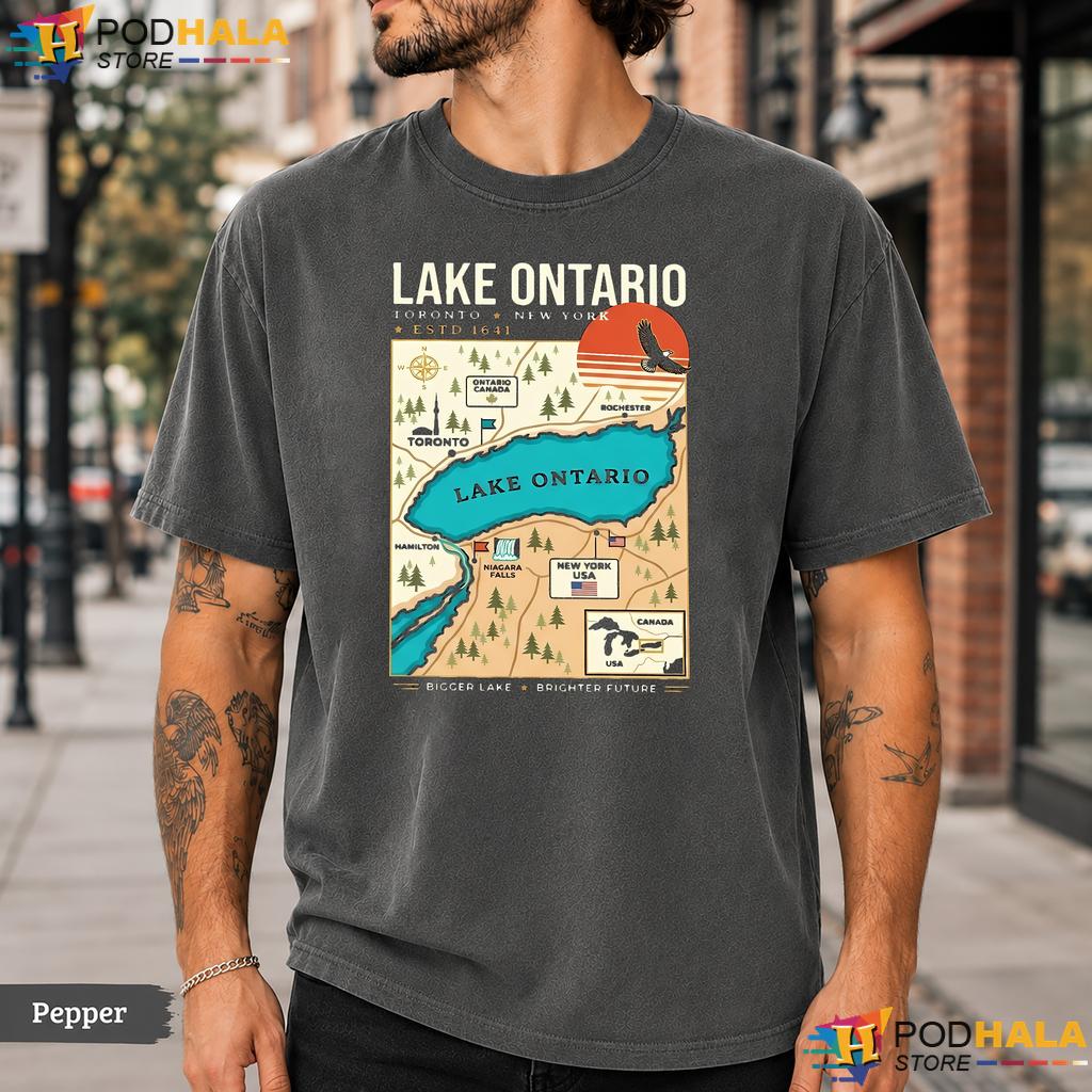 Earthy Cardinal Lake Ontario Comfort Colors T-Shirt Vintage Graphic Tee
