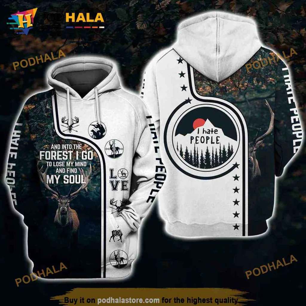 Earthy Forest Adventure 3d Hoodie Featuring Inspirational Quote And Wildlife Graphics