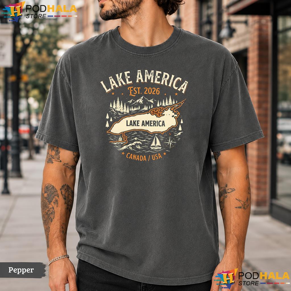 Earthy Funny Lake America Comfort Colors T-Shirt Outdoor Graphic Top