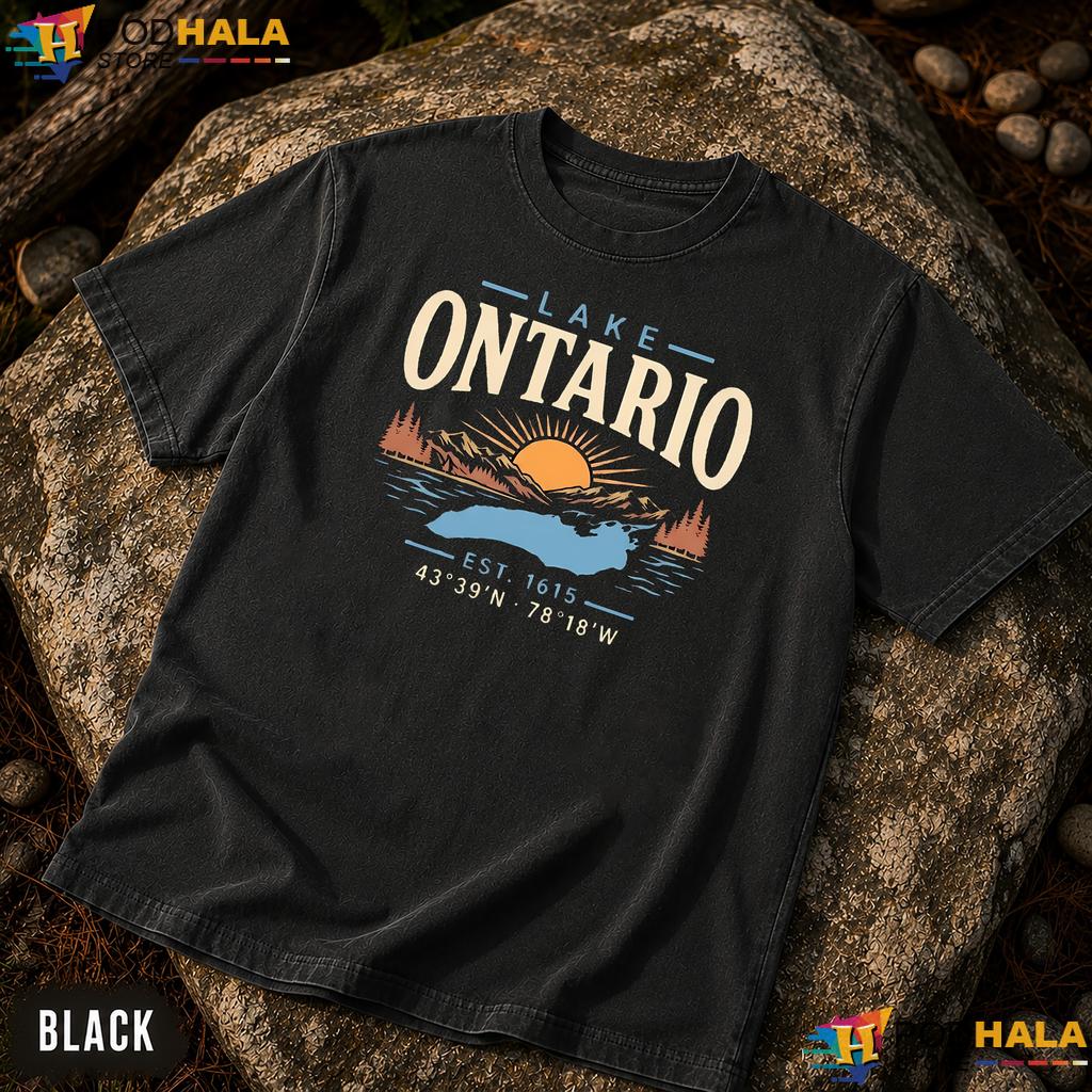 Earthy Sunset Lake Ontario Comfort Colors T-Shirt Vintage Coordinates