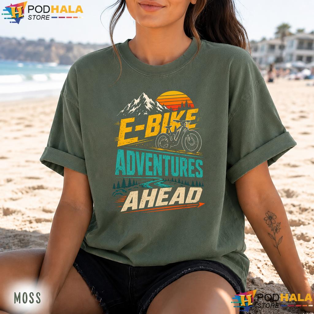 EBike Rider Comfort Colors Tee Funny E Bike Adventures Ahead Graphic EBike Rider Comfort Colors Tee Funny E Bike Adventures Ahead Graphic