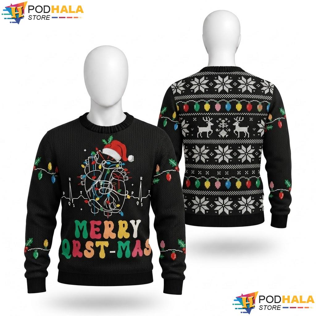 ECG Nurse Medical Christmas Sweater Funny Xmas Holiday Apparel Top