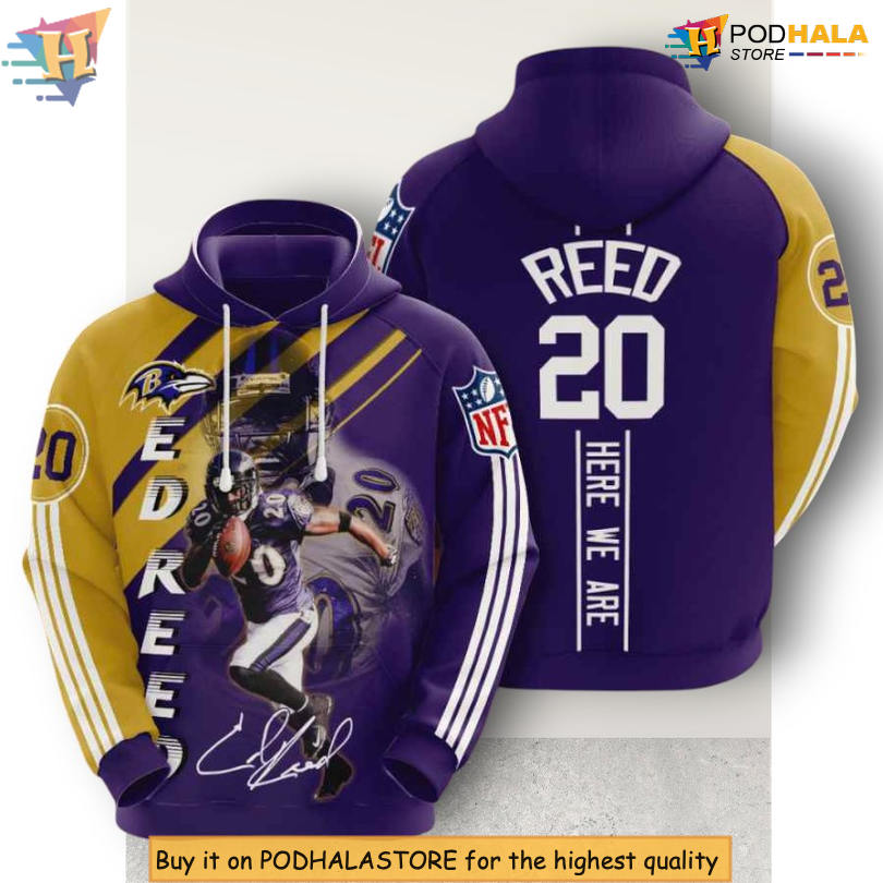 Ed Reed USA Inspired NFL Baltimore Ravens 3D Hoodie Ed Reed USA Inspired NFL Baltimore Ravens 3D Hoodie