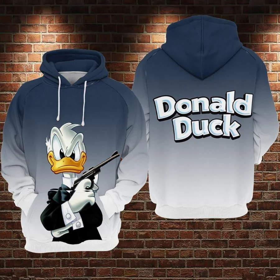 Edgy Donald Duck 3d Hoodie Featuring Stylish Graphic Design