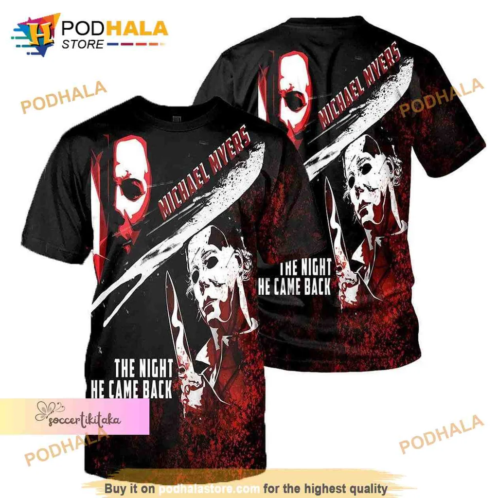 Edgy Michael Myers Horror AOP Hoodie, The Night He Came Back Design Edgy Michael Myers Horror AOP Hoodie, The Night He Came Back Design