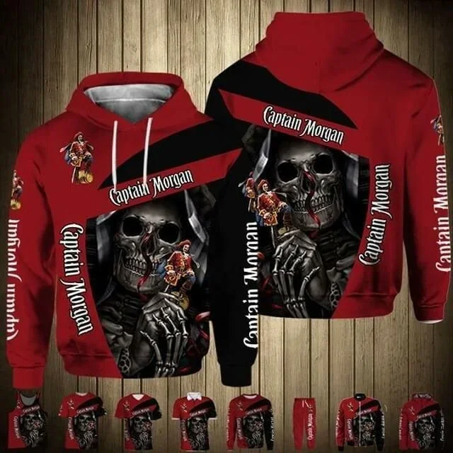Edgy Pirate Skull 3d Hoodie Sweatshirt With Nautical Elements
