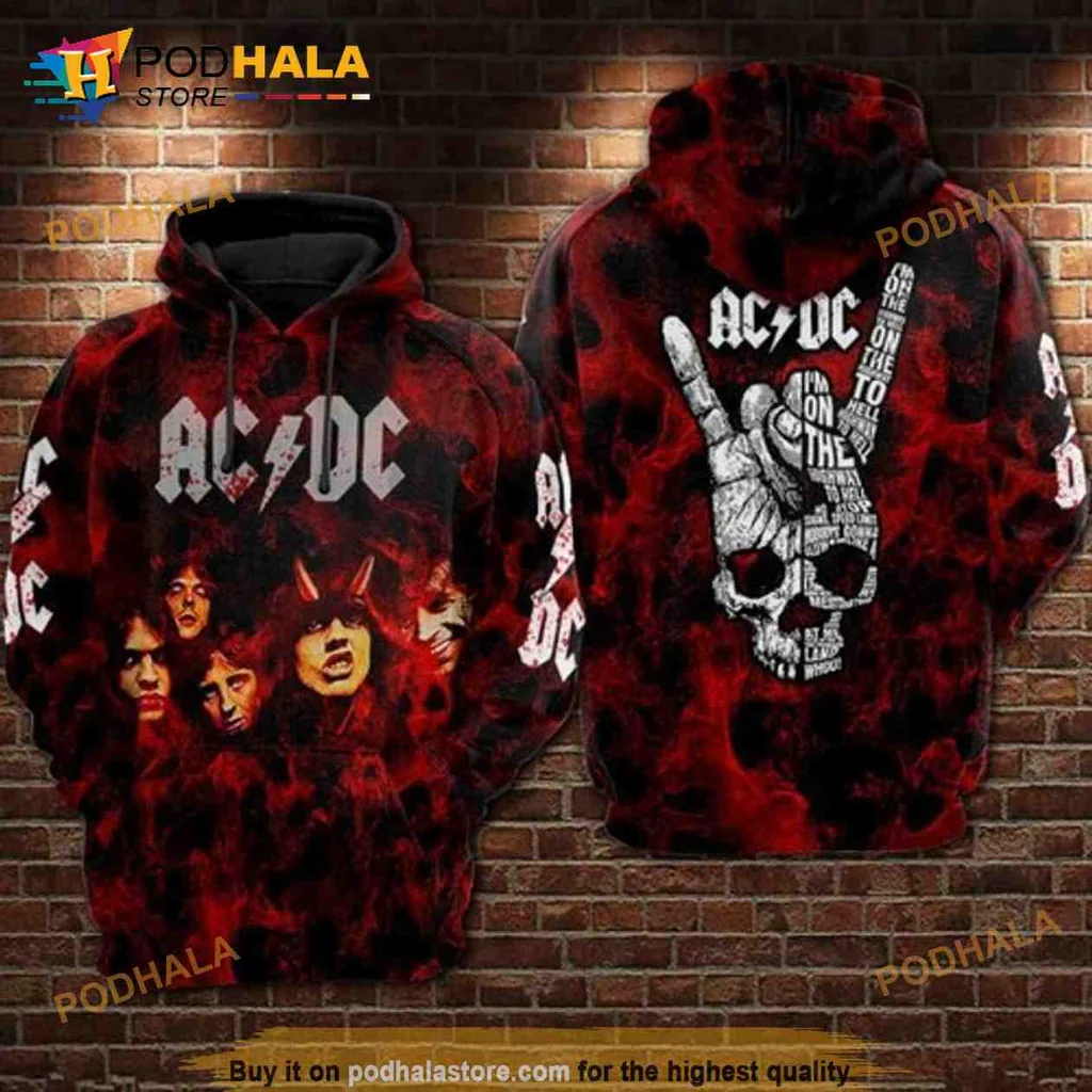 Edgy Rock Music Skull 3d Hoodie With Bold Fire Design And Band Imagery
