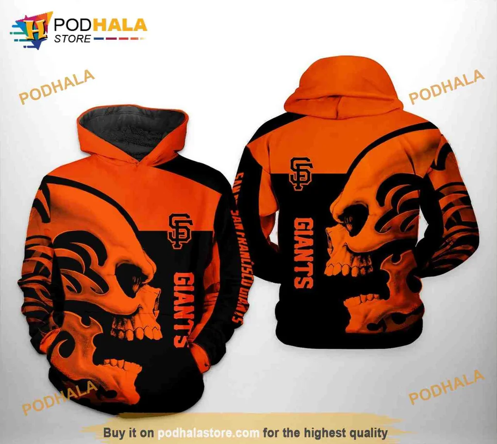 Edgy San Francisco Giants Skull 3d Hoodie With Fierce Flame Design